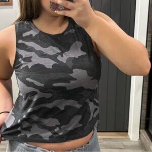 Old Navy Gray Camouflage Tank Top